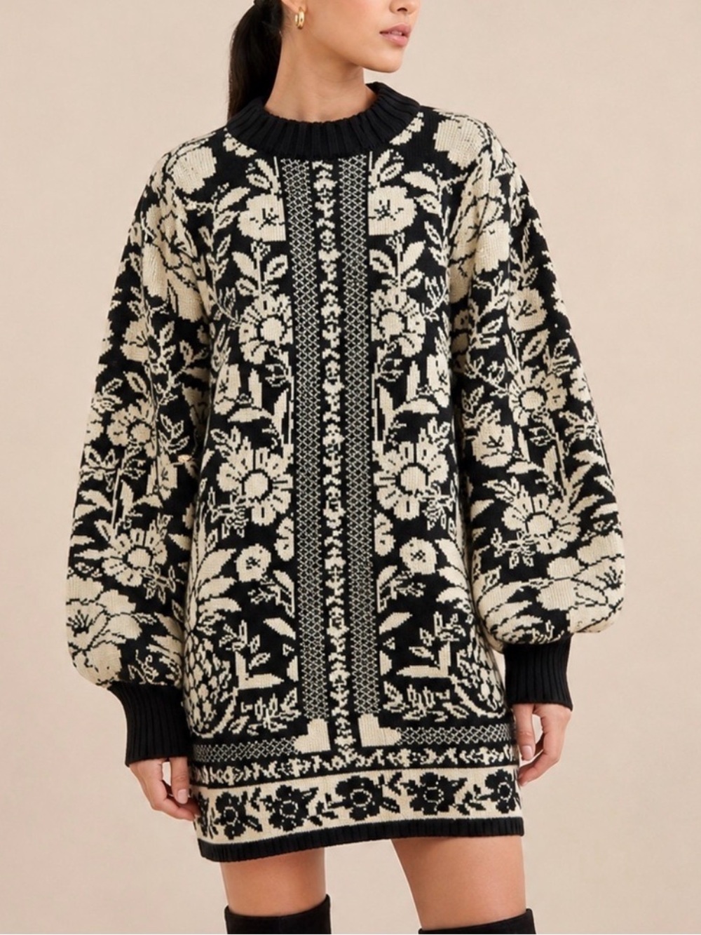 FARM Rio Pineapple Garden Sweater Dres